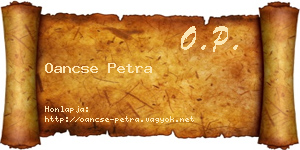 Oancse Petra névjegykártya